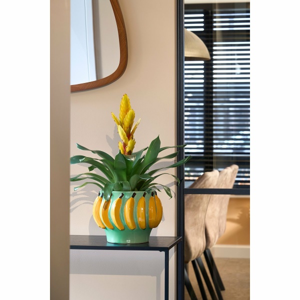 Moza Bloempot Binnen - H18 x Ø24 cm - Keramiek - Lichtgroen