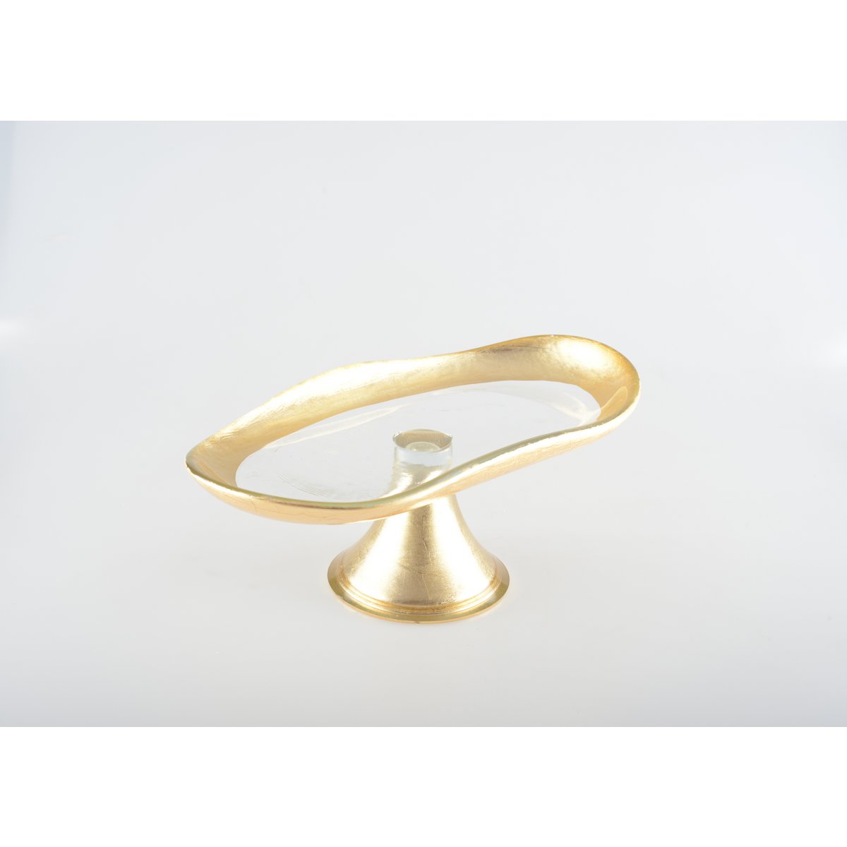Cakebeschaal goud te voet klein model 27,5x14.5x10cm