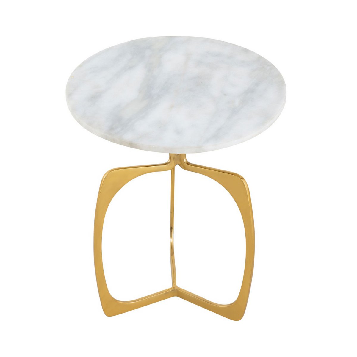 Bijzettafel metaal rond ø 45 x 56 cm siertafel marmer Sohoo frame zilver of goud