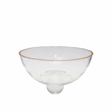 Saladier gouden rand op glas 23,5x23.5x15.5 cm