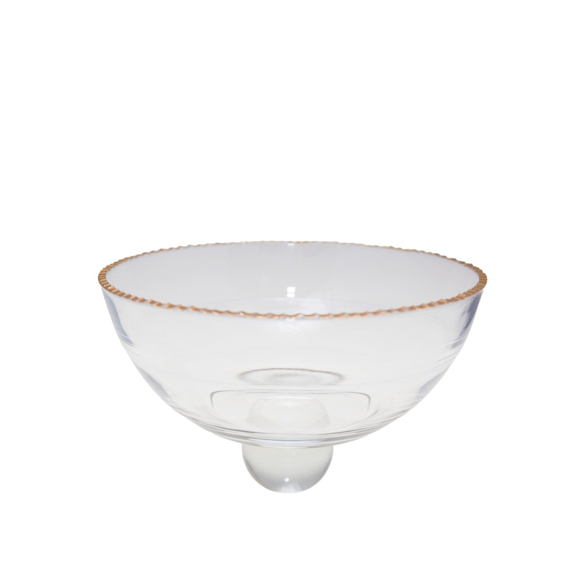 Saladier gouden rand op glas 23,5x23.5x15.5 cm
