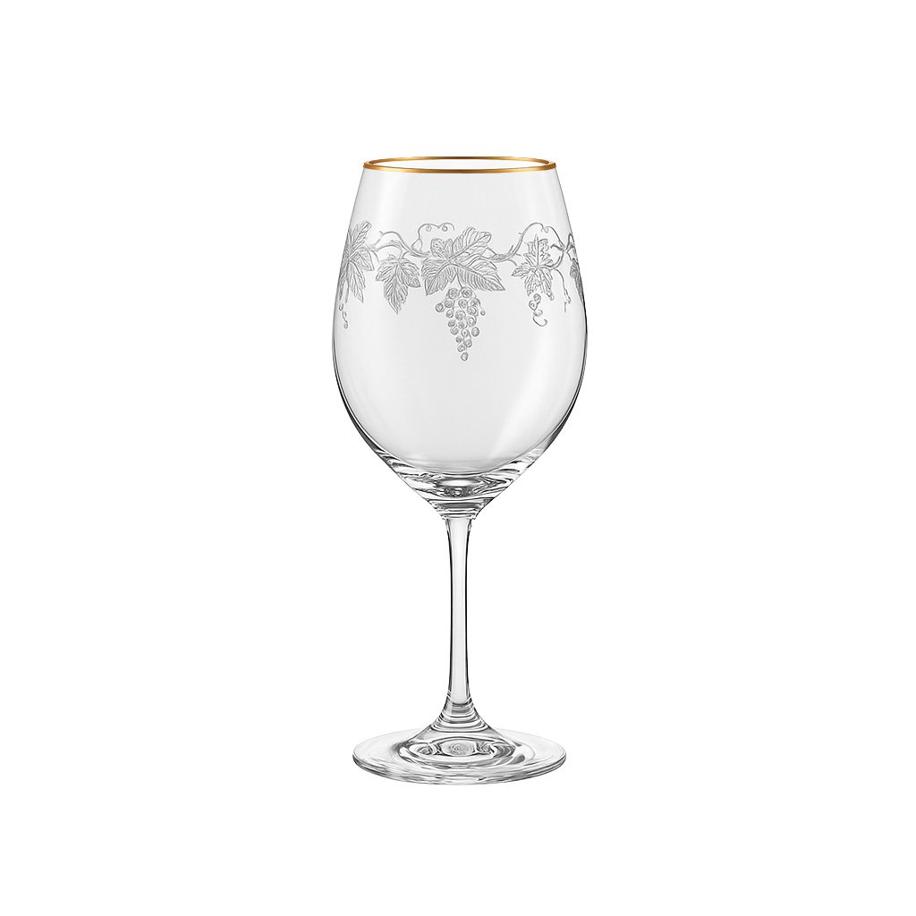 Gegraveerde wijnglazen Vine Gilded - set van 2