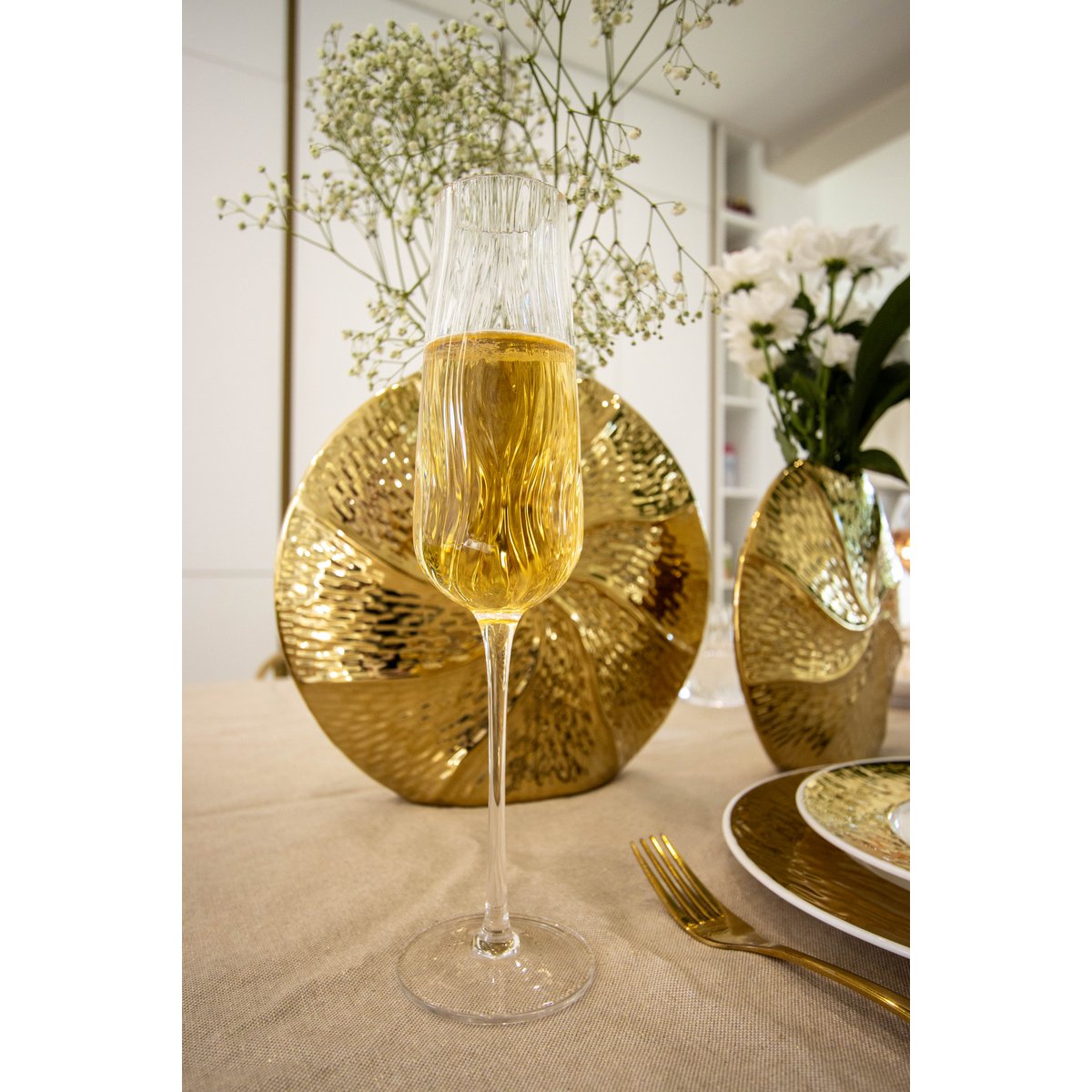 Vage champagne -fluiten - veel van 6