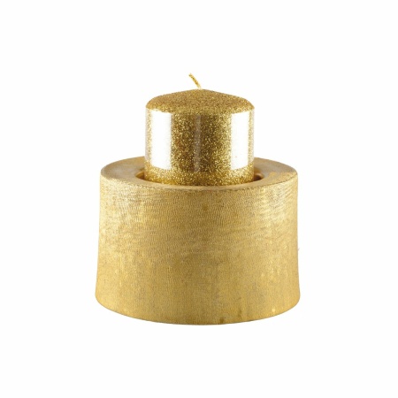Gold Metal Candle Holder 12,5x12.5x8.5 cm