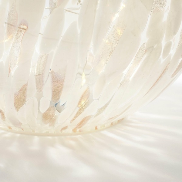 Bollamp met LED Verlichting - H20 x Ø20 cm - Glas - Wit
