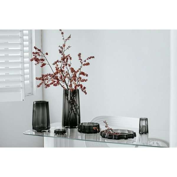 Modern-Klassiek Luxe hoge vaas, stijlvol Belgisch design, LENOX 40 Grijs
