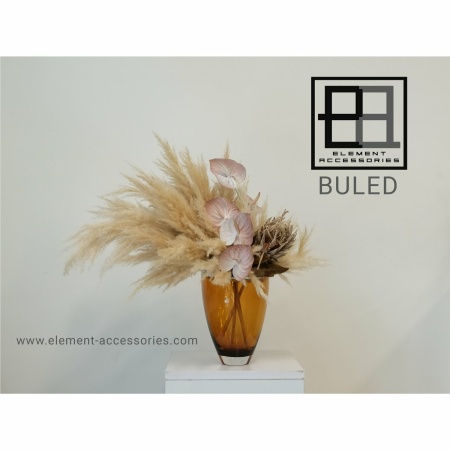 glazen vaas in diepe amberkleur van luxe glas, BULED