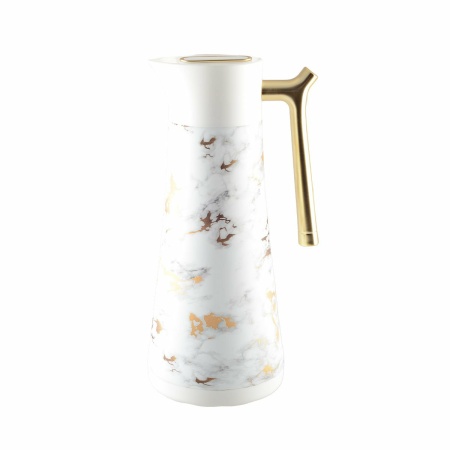 Marmeren isotherme koffiezetapparaat met gouden handgreep 1L