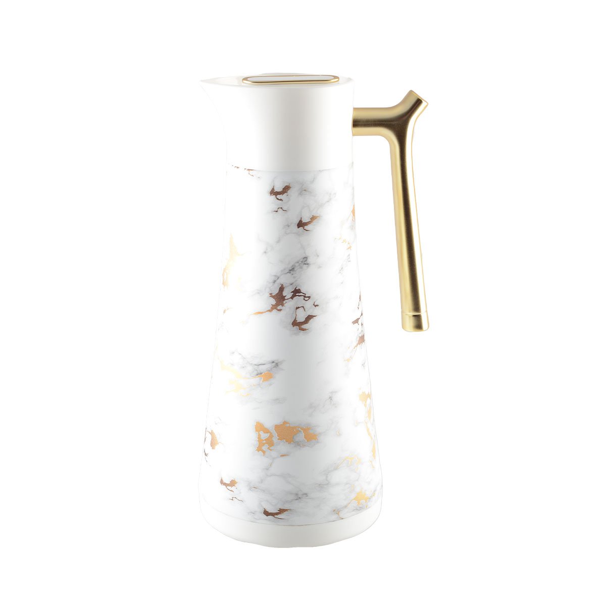 Marmeren isotherme koffiezetapparaat met gouden handgreep 1L