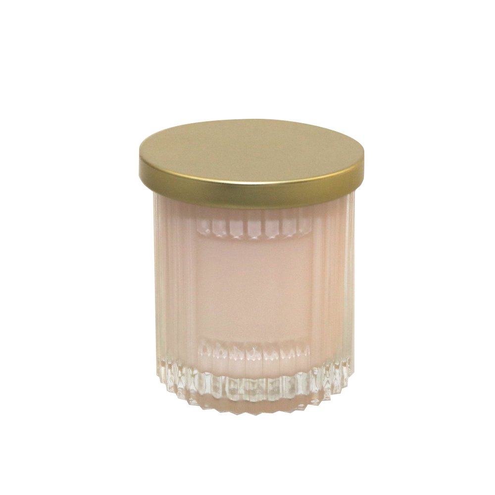 Roze kaars met gouden hoes kokosparfum