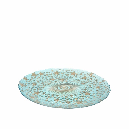 Turquoise Blue Eye Presentation Plate 32x32x2.5cm