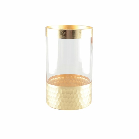Transparante en gouden vaas H20cm