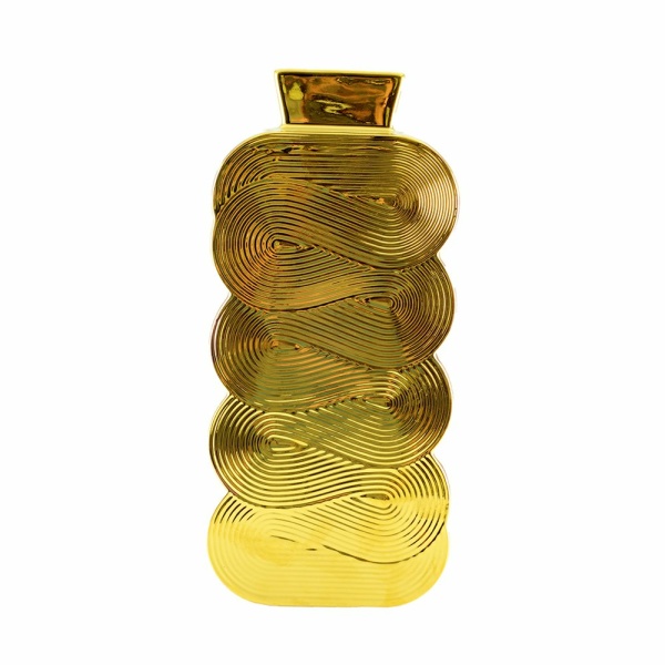 Briljante gouden vaas groot model 14x8x30cm