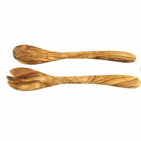 Set van 5 slacouverts gemaakt van olijfhout 30 cm