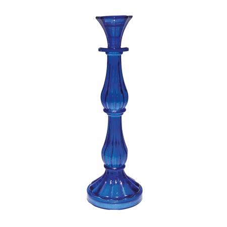 Medium blauw kandelaar model H31cm