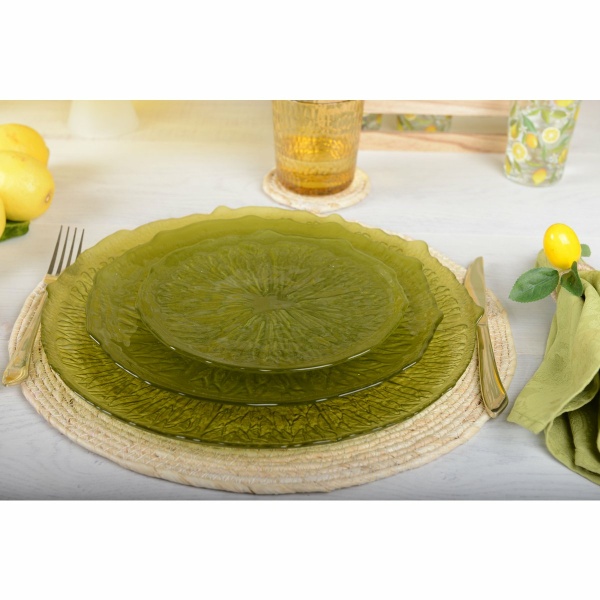 34 cm groene presentatieplaat - citroen