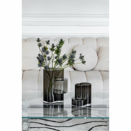 Innovatieve modernistische hoge vaas, topdesign, constructivistisch FUSIO 32 Grey