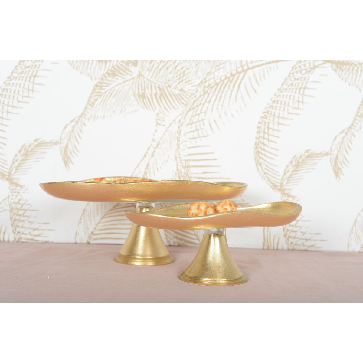 Cakebeschaal goud te voet klein model 27,5x14.5x10cm