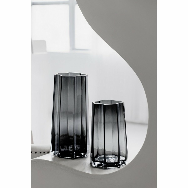 Modern-Klassiek Luxe hoge vaas, stijlvol Belgisch design, LENOX 40 Grijs