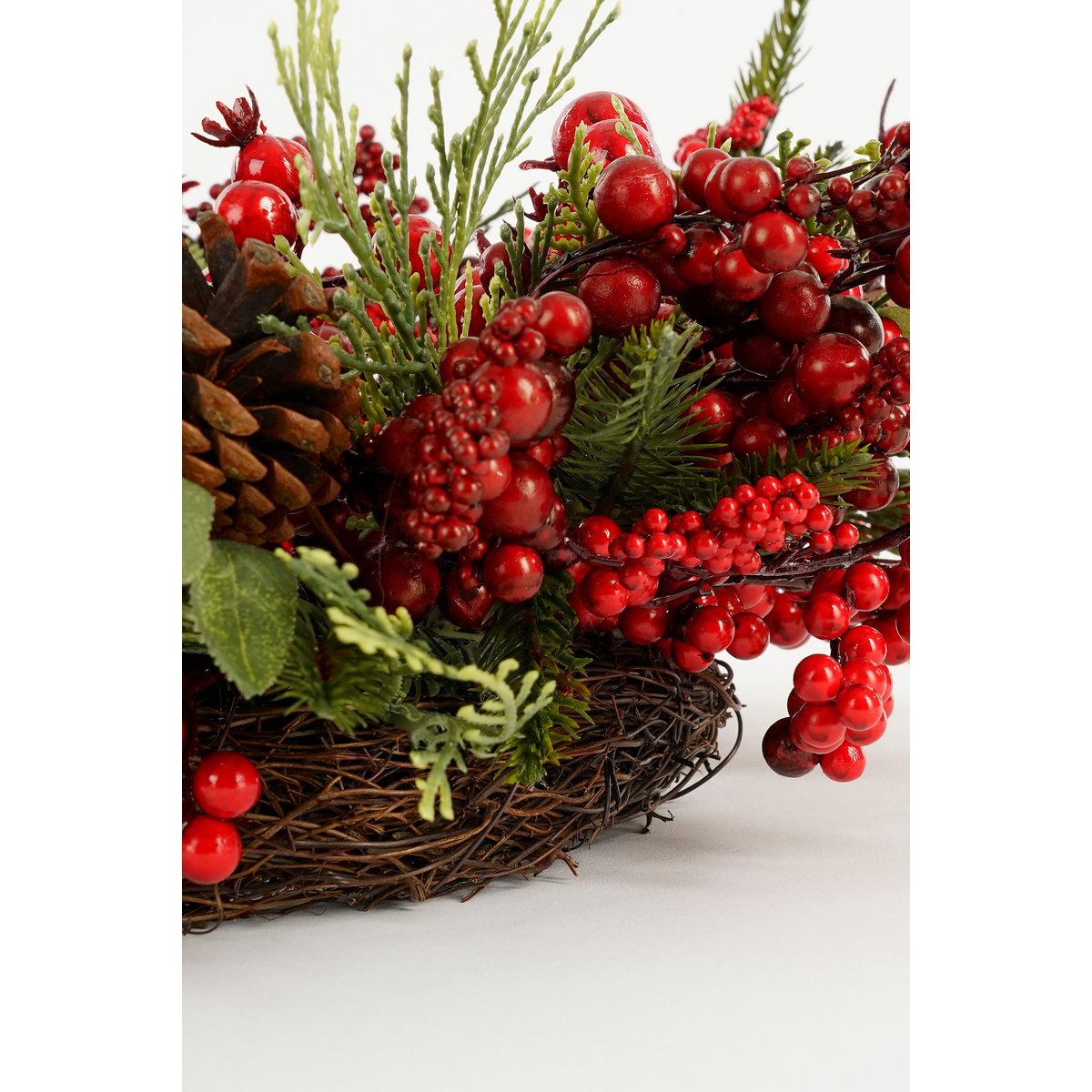 Barney Kerstkrans - Ø50 cm - Groen, Rood