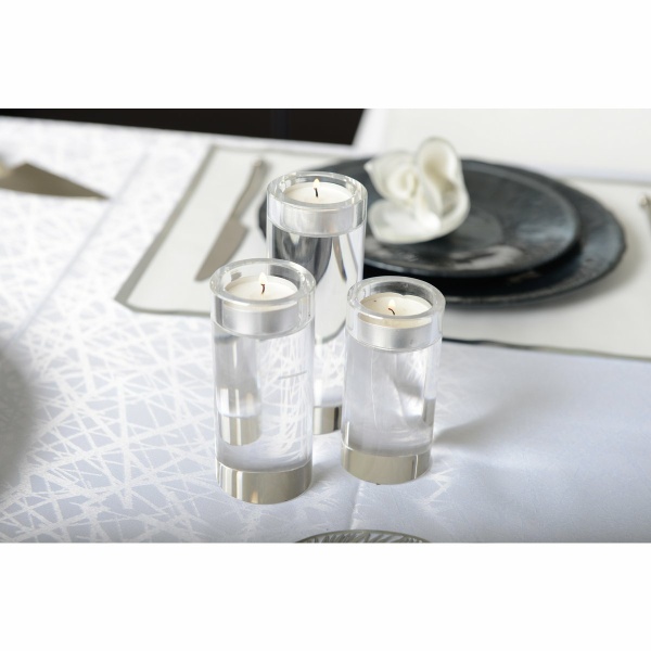 HOGE RONDE GLAZEN KAARSHOUDER H. 10 CM