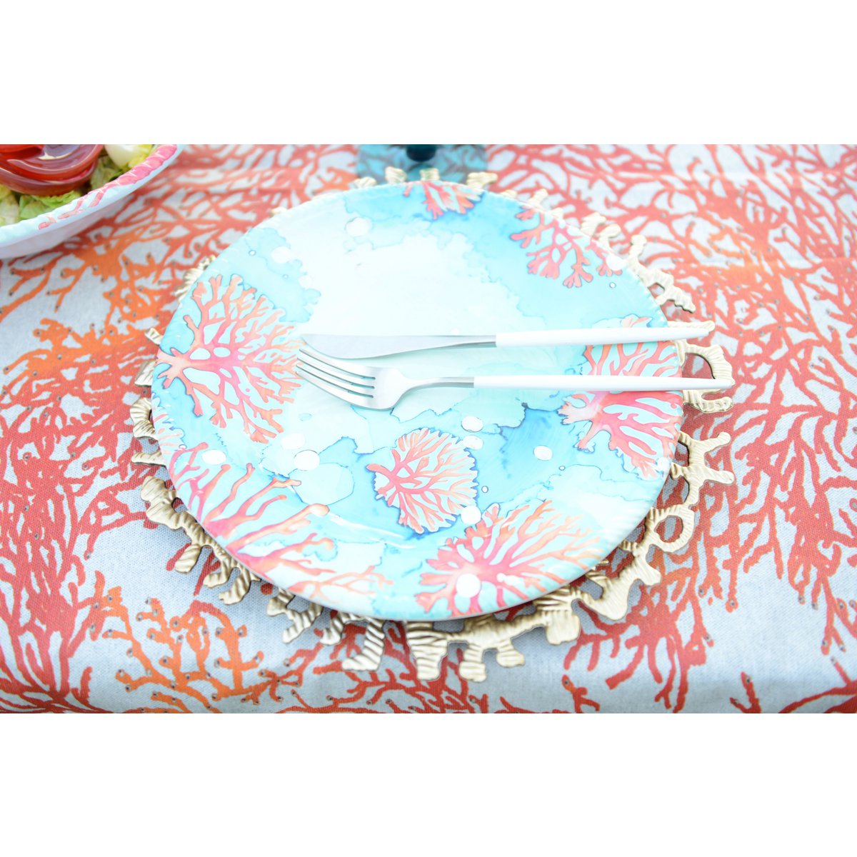 Platte plaat in melamine koraal 28x28x2.5 cm