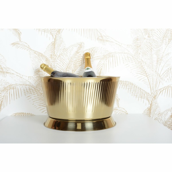 Gouden dranken emmer met geribbeld patroon