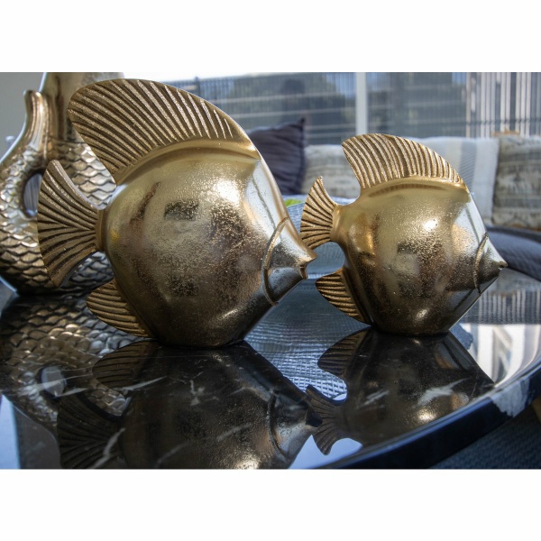 Gouden decoratieve vissen H19,5 cm