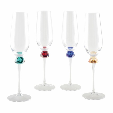Flutes met 4 -gekleurde diamantvoet - veel van 4