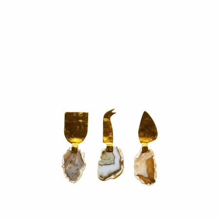 Stone Agate Beige Cheese Service - veel van 3