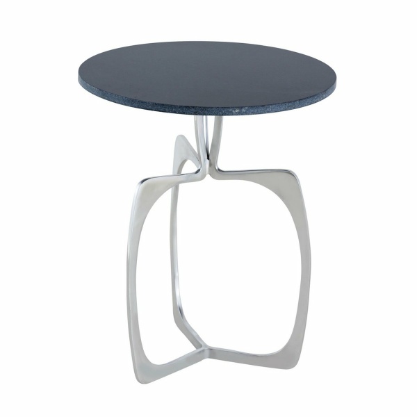 Bijzettafel metaal rond ø 45 x 56 cm siertafel marmer Sohoo frame zilver of goud