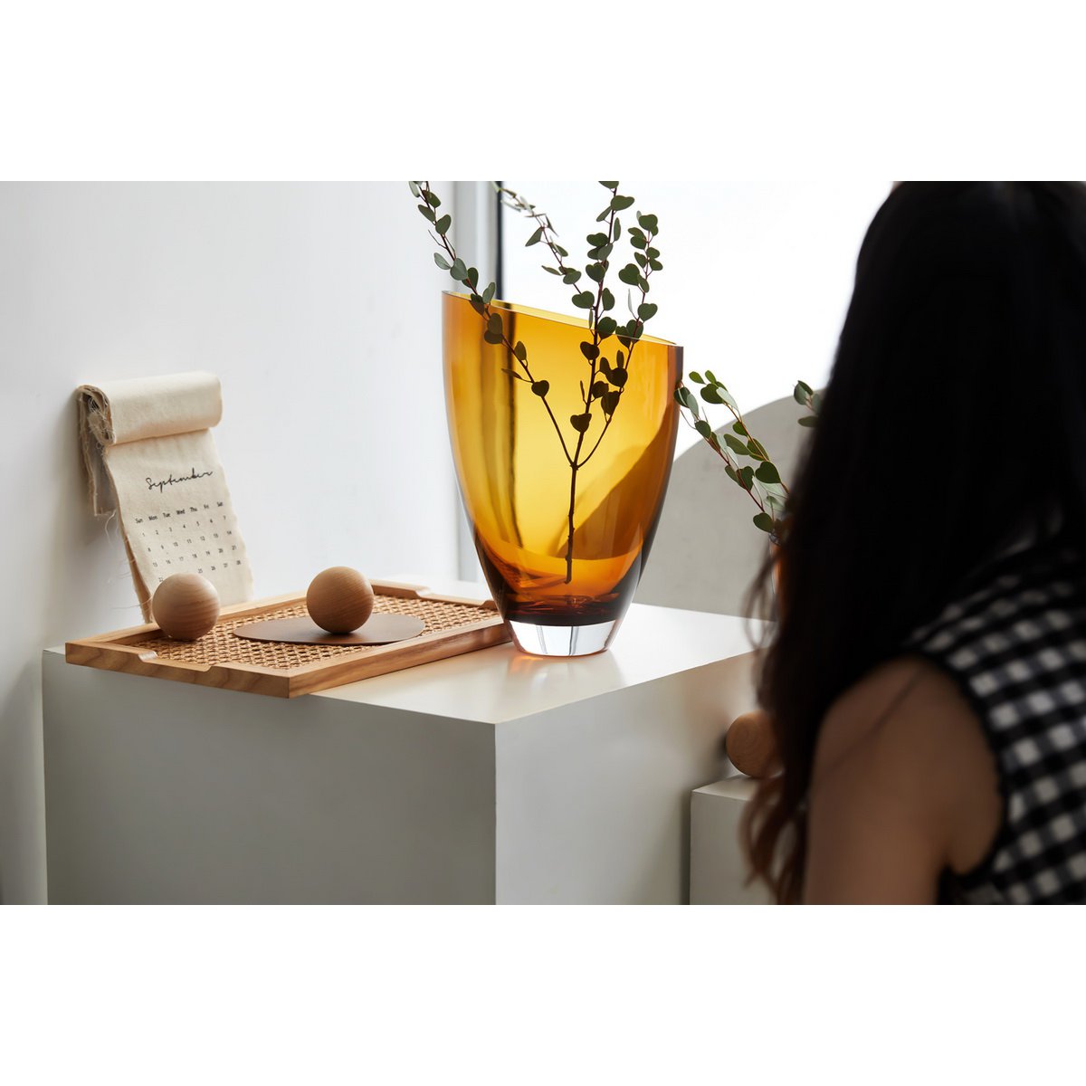grote glazen vaas, kristalhelder, amber, BULED 30 AMBER 9 mm dik glas