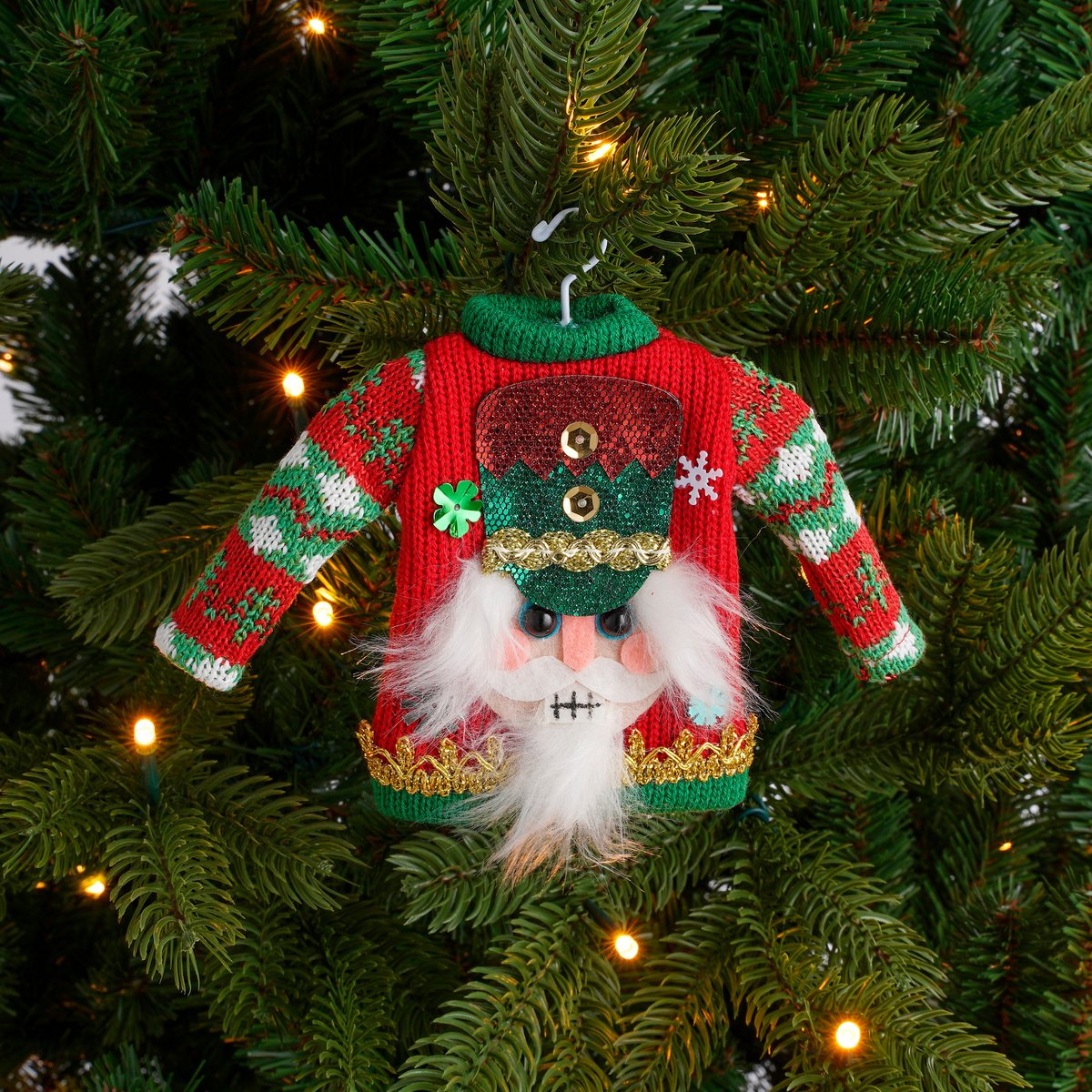 Kerst Ornament Sweater - L20,5 x B2,5 x H15 cm - Rood