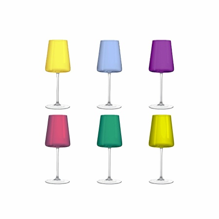 400 ml 6 -gecoleerde wijnglazen - veel 6