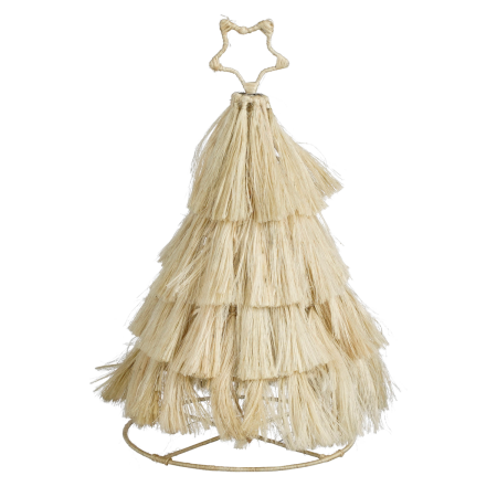 Kerstdecoratie Boom - H44 x Ø25 cm - Jute - Beige