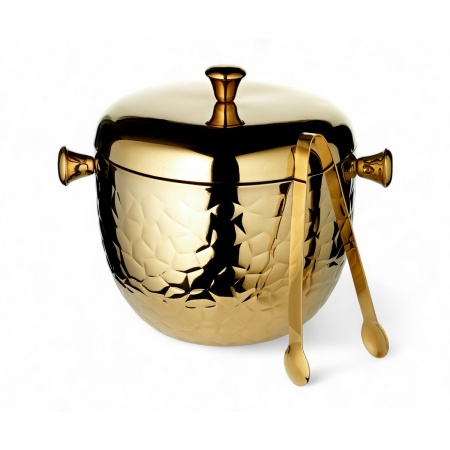 IJsemmer rico goud H 21 cm, met zeef- en ijstang