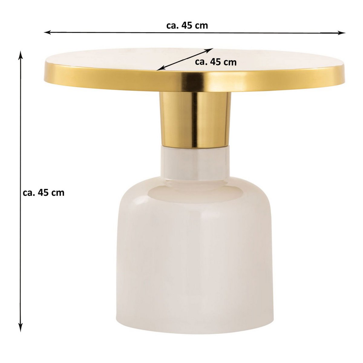 Bijzettafel rond ø 45 H 45 cm Decoratieve tafel Lampentafel Salontafel Glamtafel Metaal en email