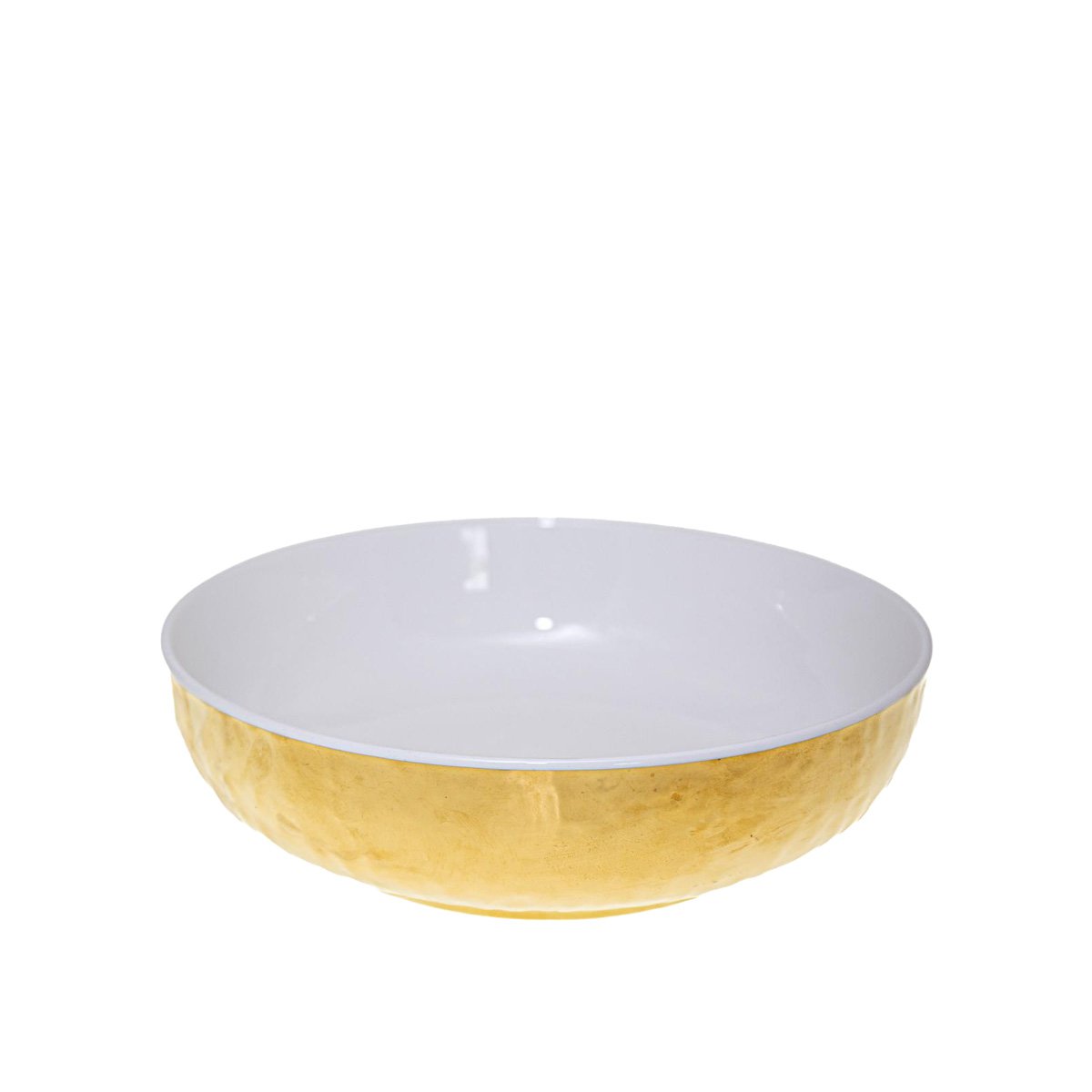 Witte en gouden kom 25 cm