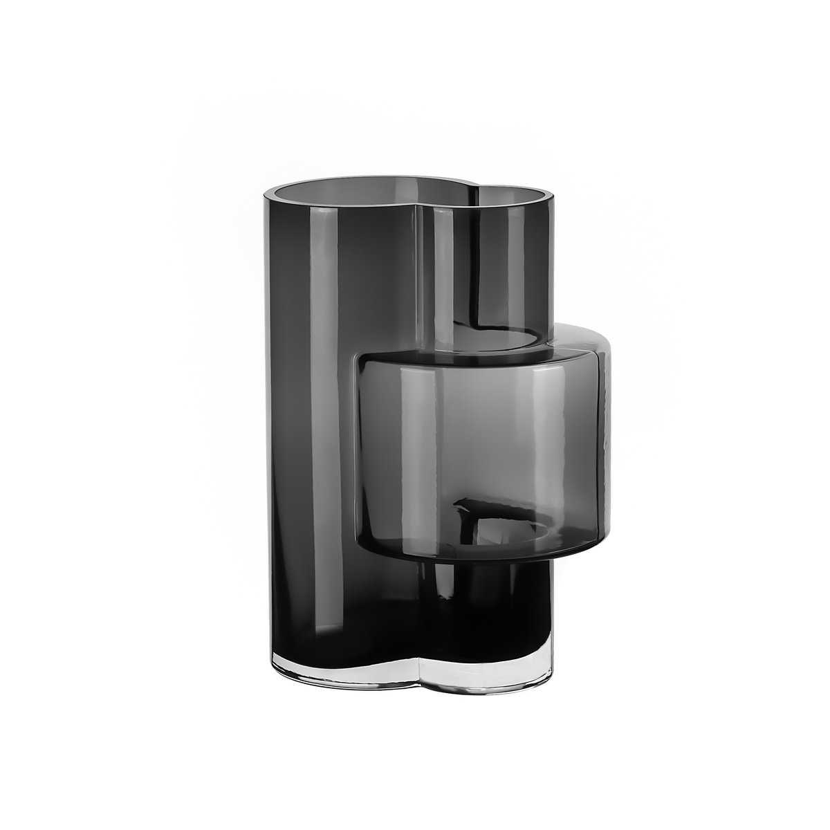 Innovatieve modernistische hoge vaas, topdesign, constructivistisch FUSIO 32 Grey