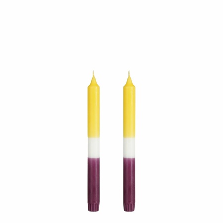 Dip-dye Dinerkaars - Set van 2 - H25 cm - Geel