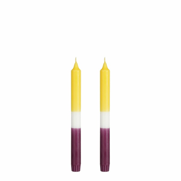 Dip-dye Dinerkaars - Set van 2 - H25 cm - Geel