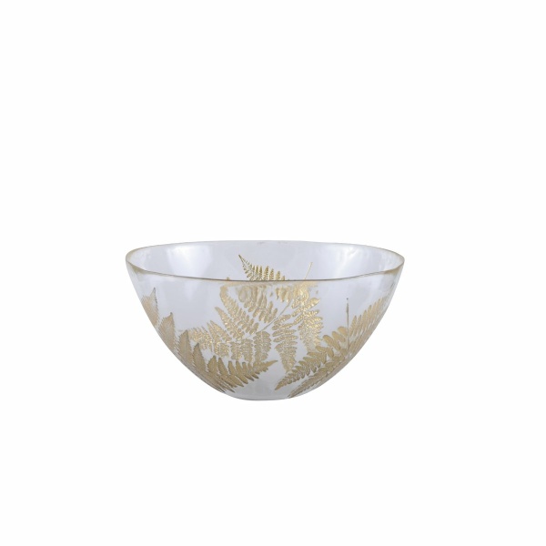 Transparant saladyier gouden blad