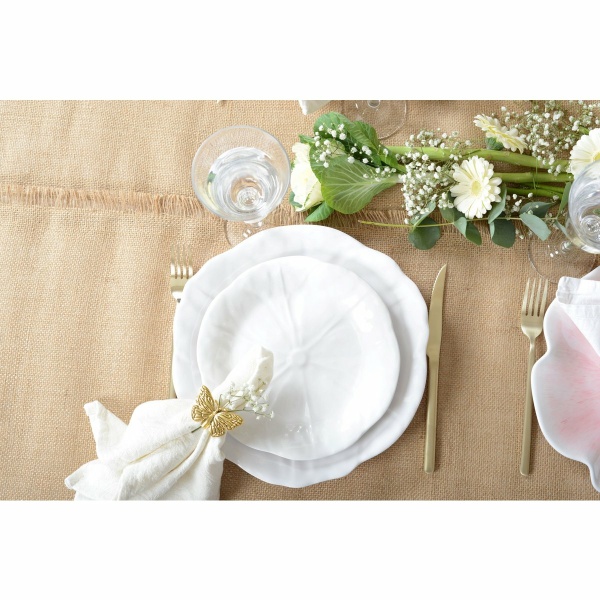 Witte dessertplaat in melamine 21x21x1.5 cm