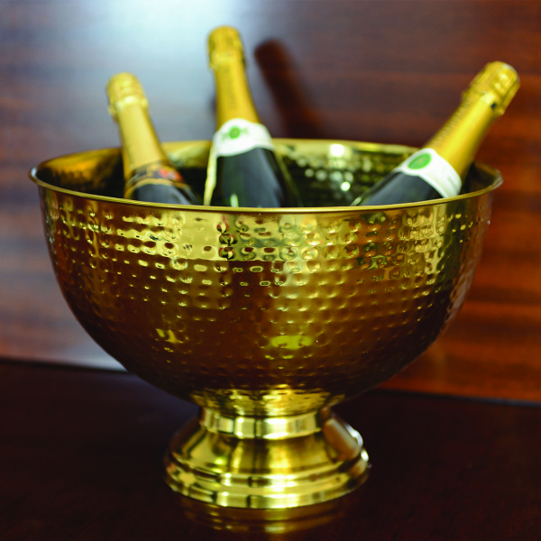 Grote champagne cup magnum gehamerd 30 cm