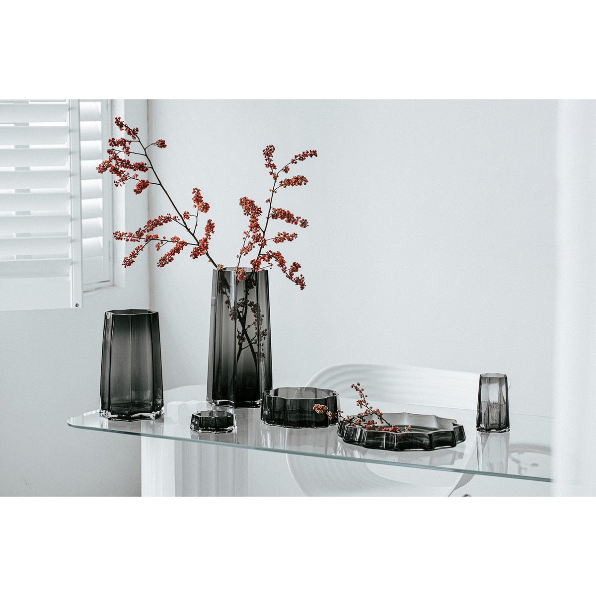 Modern-Klassiek Luxe grote kom of schaal, stijlvol design, LENOX 05 Grey
