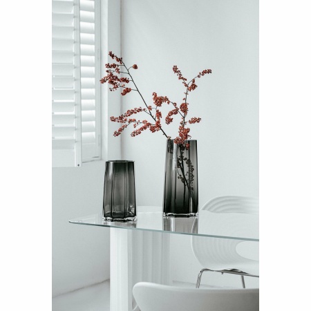 Modern-Klassiek Luxe hoge vaas, stijlvol Belgisch design, LENOX 40 Grijs