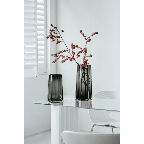 Modern-Klassiek Luxe hoge vaas, stijlvol Belgisch design, LENOX 40 Grijs