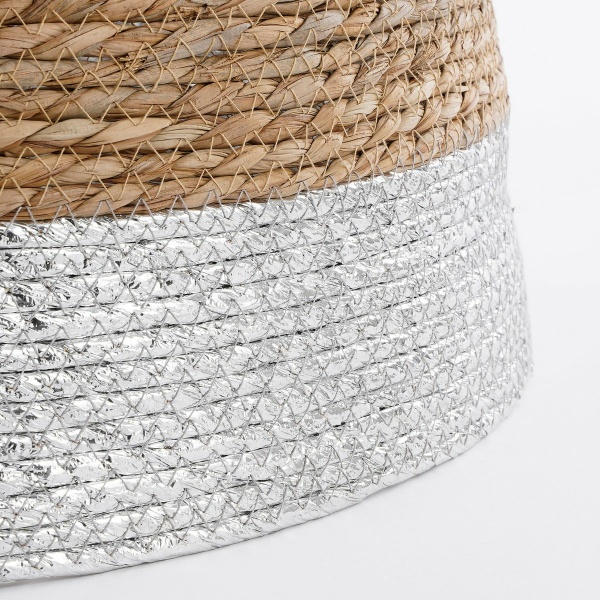 Kerstboomrok - H26 x Ø58 cm - Zeegras - Zilver