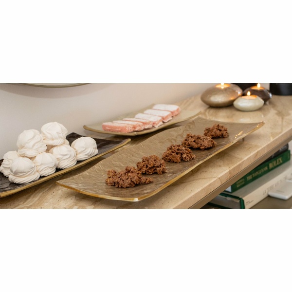 Rechthoekige witte decoratieve snit 25x16x2,5 cm