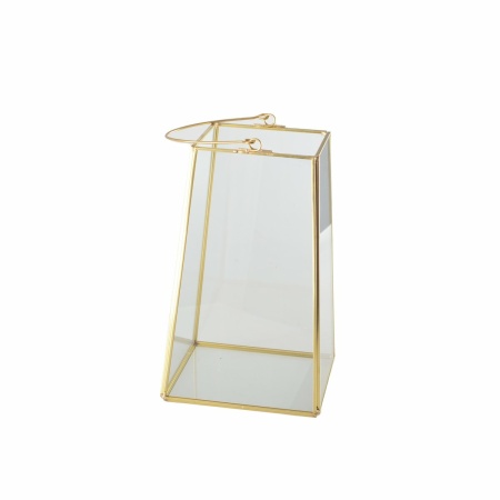 Lantaarn gouden rand met handgreep H20cm